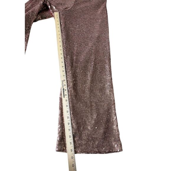 Torrid Pull-On Wide Leg Sequin High-Rise Pants size 00R US M 10 Champagne Beige - Picture 6 of 9